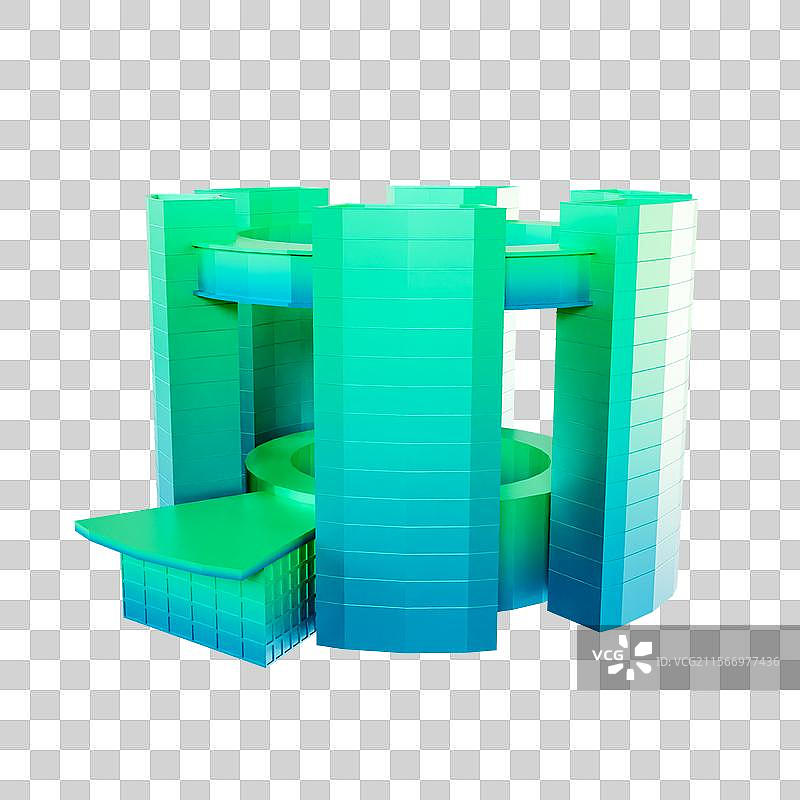 3D渲染的杭州市民中心元素杭州城市元素图片素材