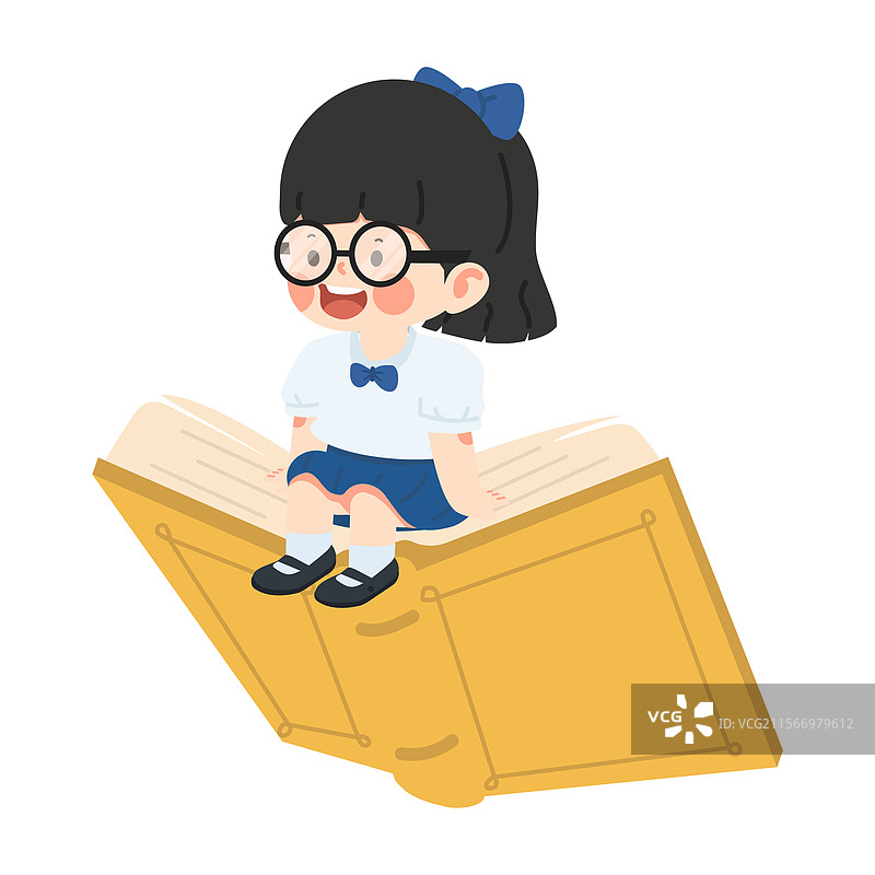 小孩子们骑在书上飞翔图片素材