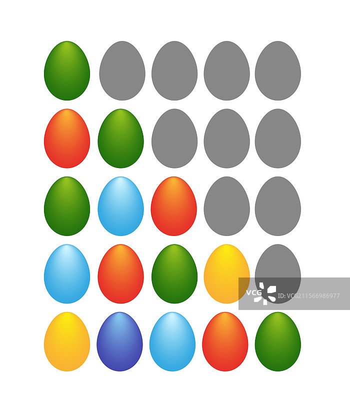 五个复活节心情评分图标图片素材