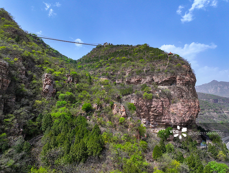 河南省安阳市林州红旗渠青年洞景区航拍图片素材