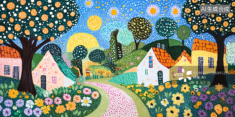 【AI数字艺术】小路波普风儿童插画图片素材