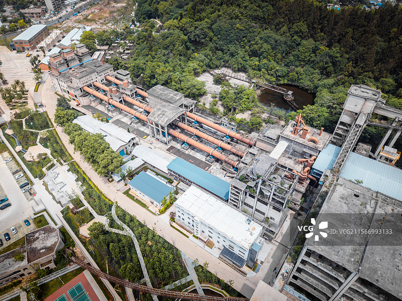 航拍黄石华新1907文化遗址公园文创园图片素材