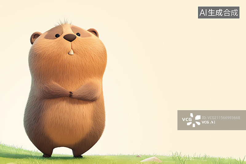 【AI数字艺术】卡通土拨鼠插画背景图片素材
