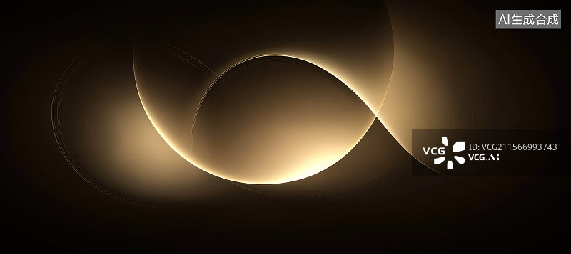 【AI数字艺术】金色曲线抽象背景图片素材