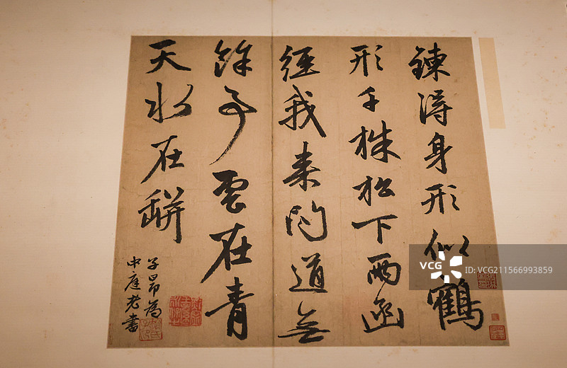 故宫博物院乐泉林中外园林文化展赵孟頫行书自书诗册页图片素材