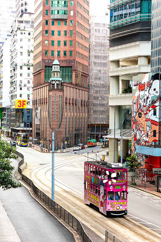 循道卫理联合教会香港堂和香港叮叮车图片素材
