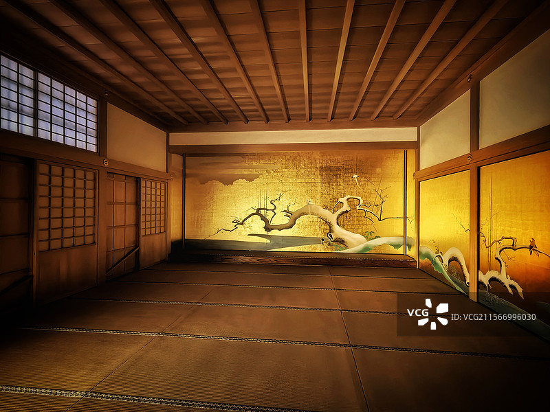 丸御殿之松鹤图图片素材