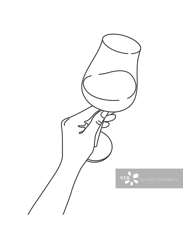 女性手握着酒杯图片素材