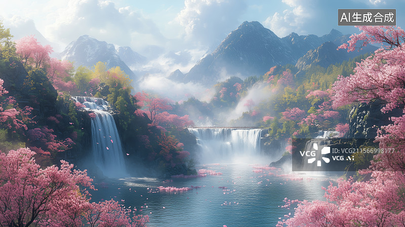 【AI数字艺术】中国风大自然山水风光图片素材