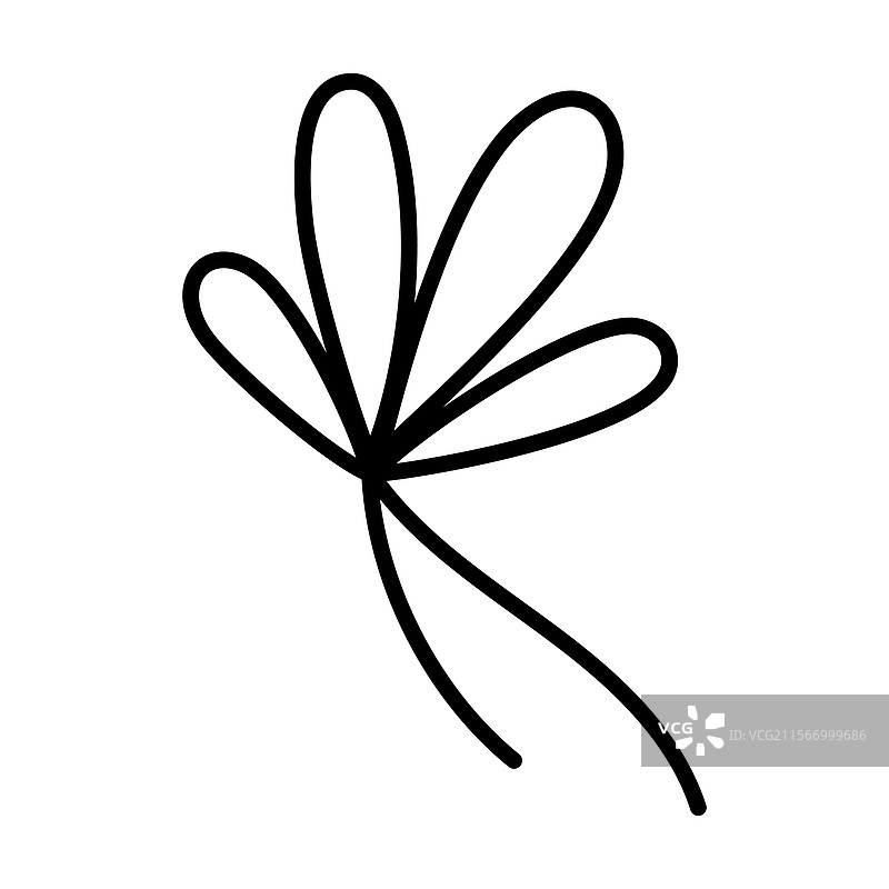 手绘的系结蝴蝶结图标，飘动的系带丝带图片素材