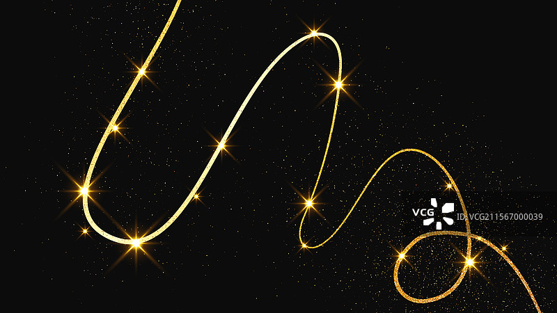 金色闪闪的彩纸屑波浪和星尘图片素材