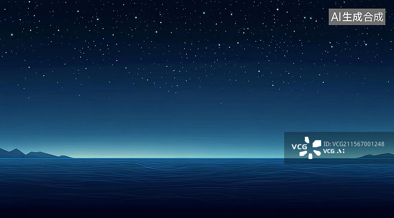 【AI数字艺术】星空下的海洋夜景图片素材