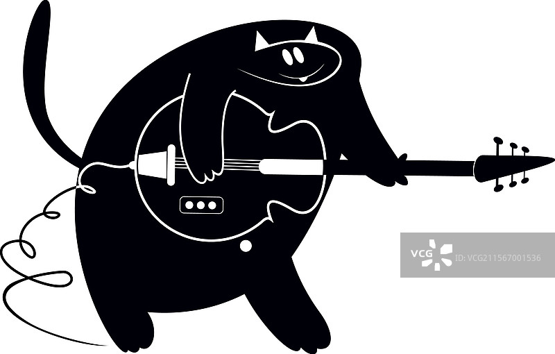 可爱的搞笑猫咪在弹吉他图片素材