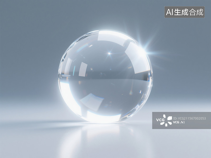 【AI数字艺术】未来数字界面中的闪耀水晶球体图片素材