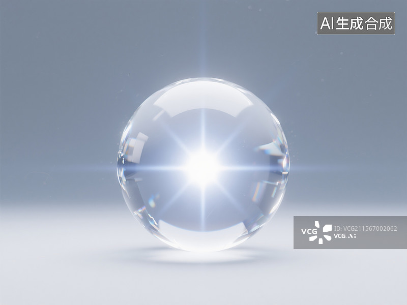 【AI数字艺术】未来数字界面中的闪耀水晶球体图片素材