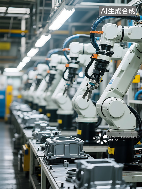 【AI数字艺术】汽车智造的未来汽车生产线图片素材