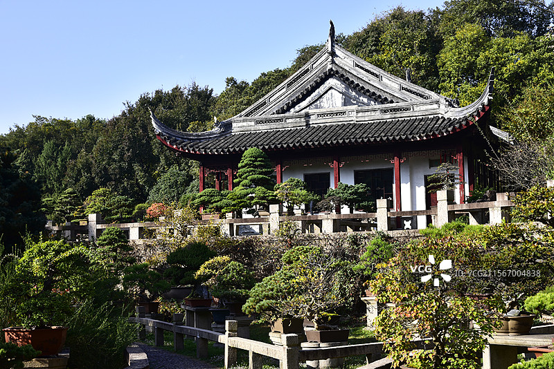 江苏省苏州虎丘景区园林古建筑万景山庄图片素材