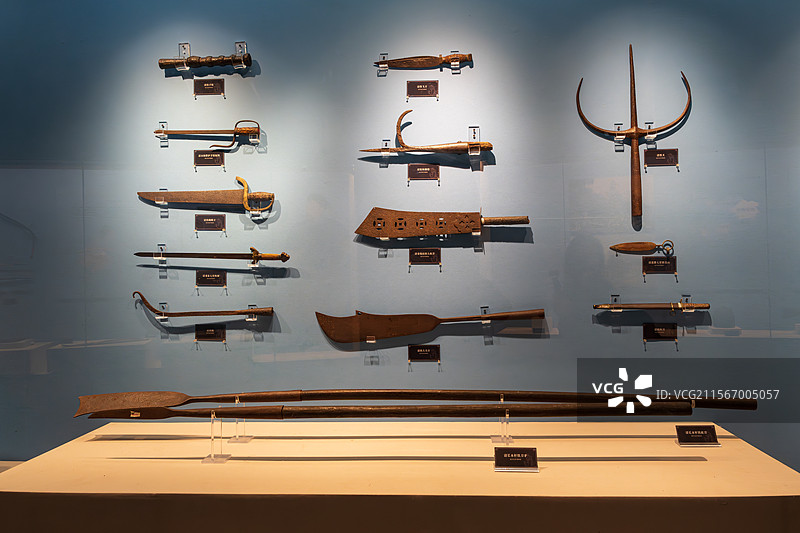 古代武器和工具展览图片素材