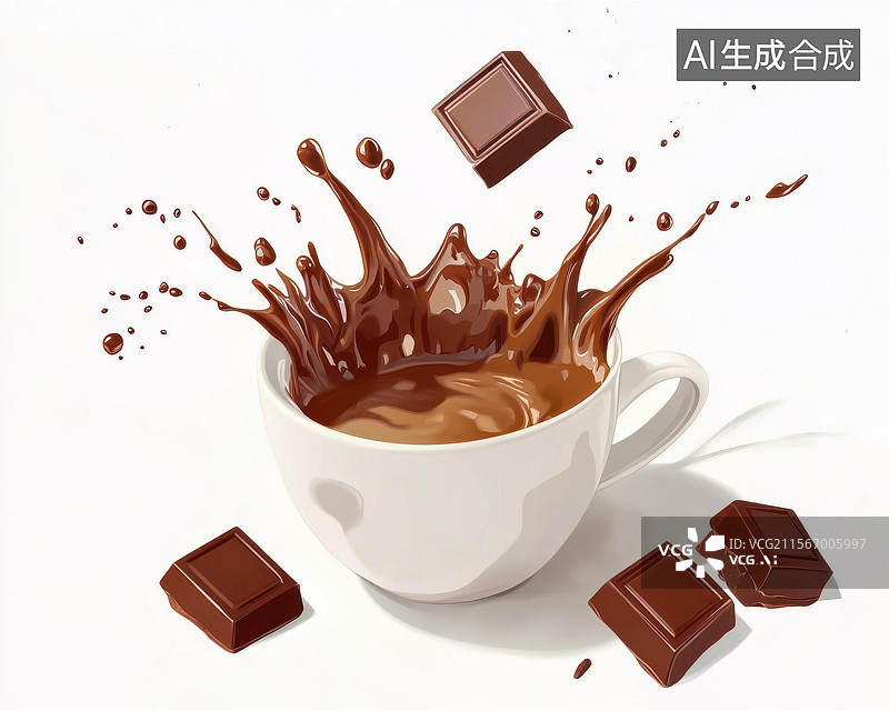 【AI数字艺术】巧克力牛奶冰淇淋夏天清凉甜品美食图片素材