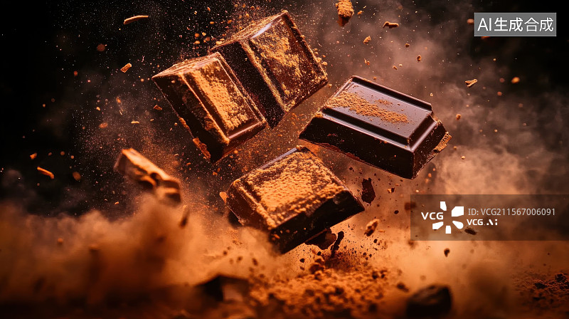 【AI数字艺术】巧克力牛奶冰淇淋夏天清凉甜品美食图片素材