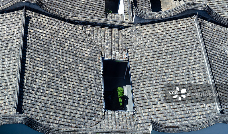 福建福州鼓楼区三坊七巷航拍俯瞰古建天井图片素材