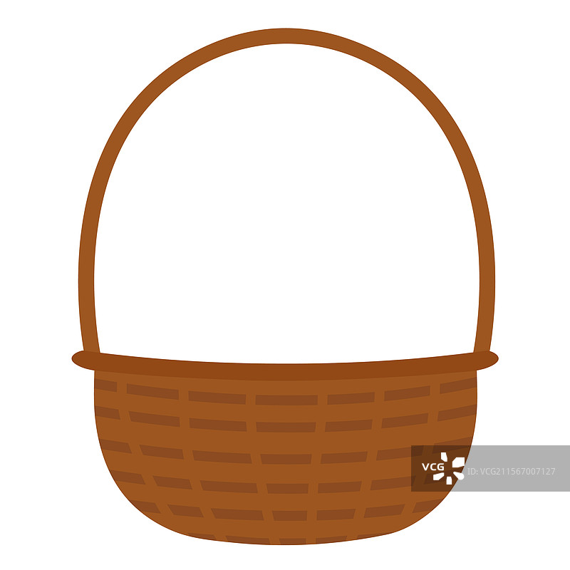透明背景上的空藤编篮子图片素材