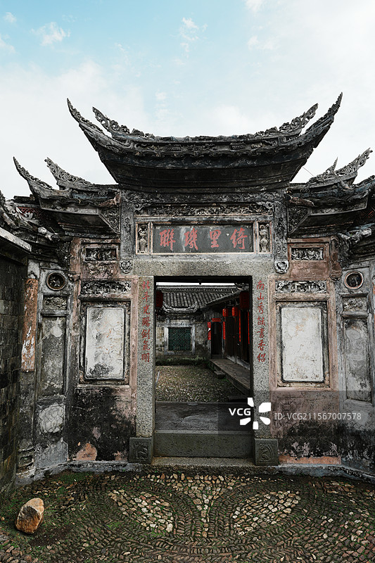 福建省龙岩市连城县培田古村落风光图片素材