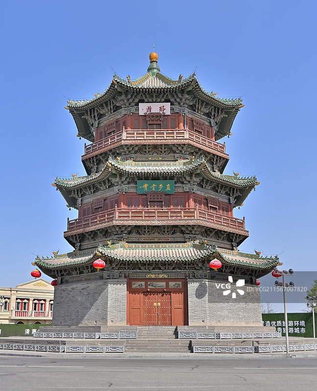 山西大同古城里的魁星楼图片素材