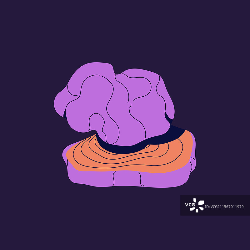 紫色的迷幻煤炭真菌图标图片素材