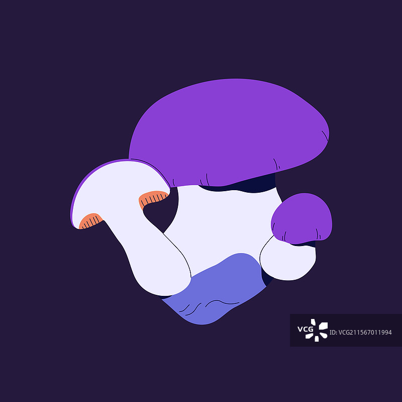 迷幻紫色真菌图标图片素材