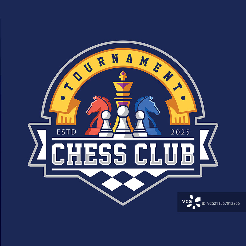 国际象棋比赛和俱乐部标志图片素材