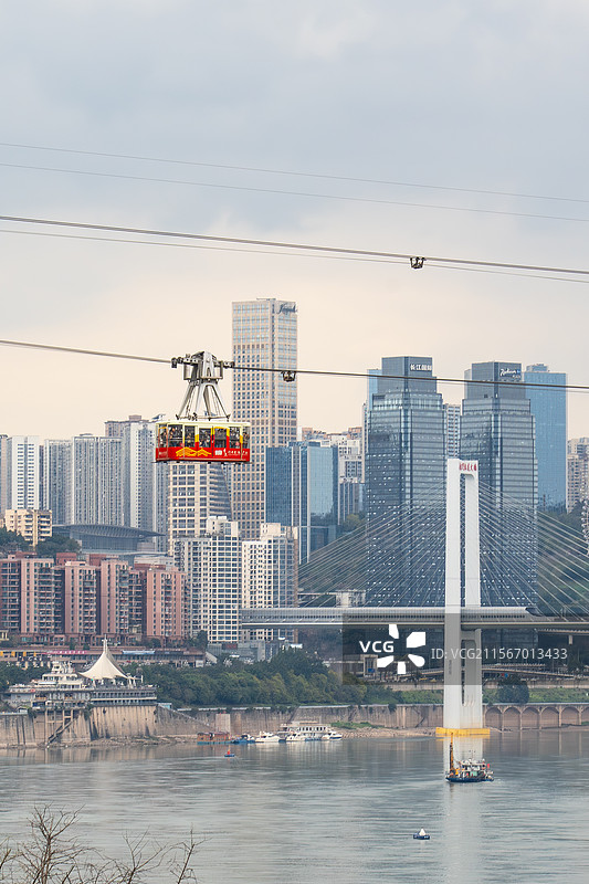 重庆城市风光索道长江国际南纪门大桥图片素材