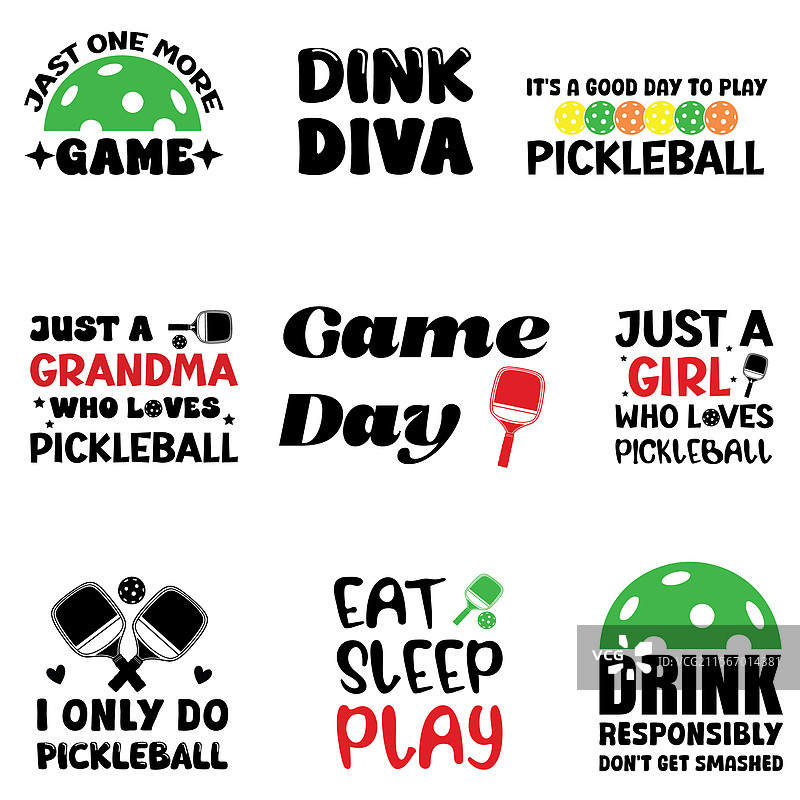 独特的皮克尔球T恤设计套件图片素材