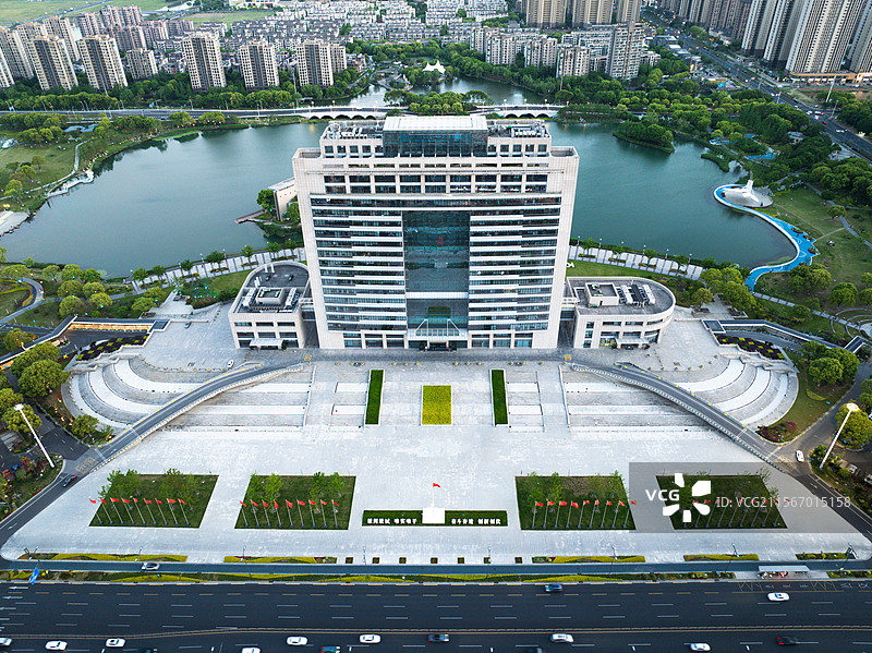 航拍昆山开发区时代大厦图片素材
