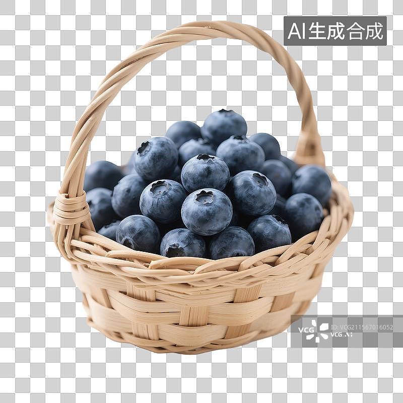 【AI数字艺术】3D渲染，蓝莓，新鲜水果免抠元素图片素材