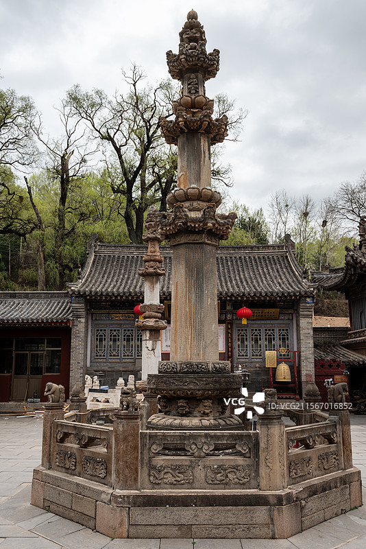 山西忻州五台县旅游景点国保单位佛教寺院五台尊胜寺图片素材