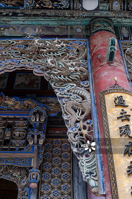 山西忻州五台县旅游景点国保单位佛教寺院五台尊胜寺图片素材