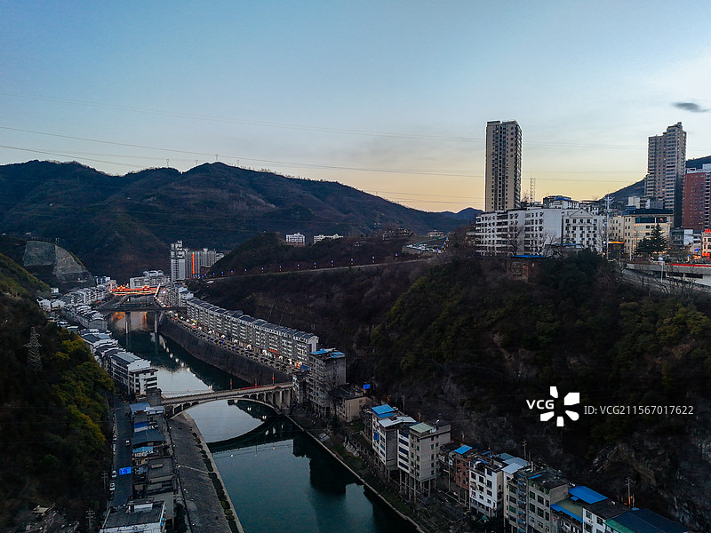 白河县 江岸路 王家坡 汉江 城市图片素材