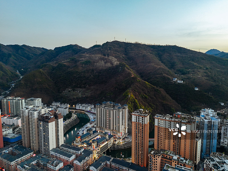 白河县 江岸路 王家坡 汉江 城市图片素材