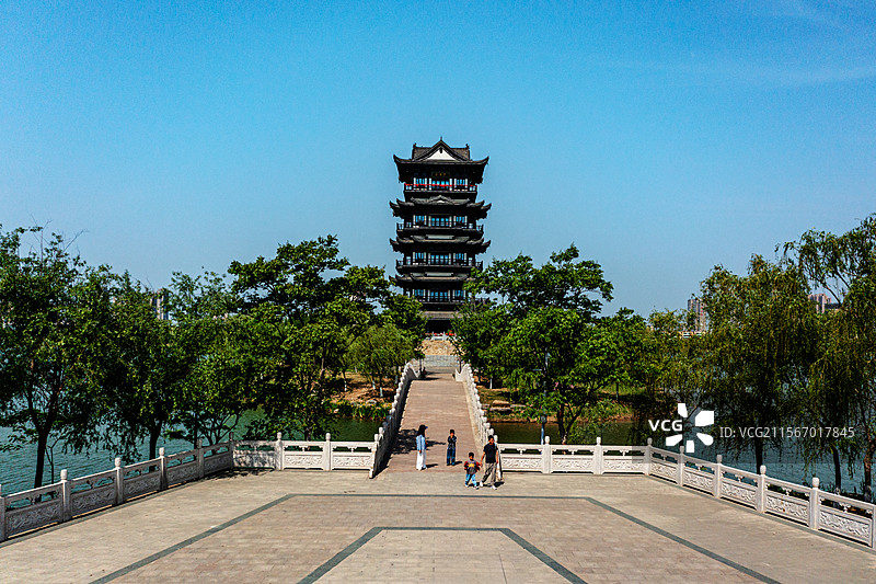 安徽濉溪县乾隆湖乾隆阁图片素材