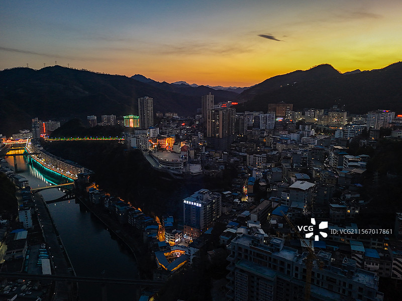 白河县 江岸路 王家坡 汉江 城市图片素材