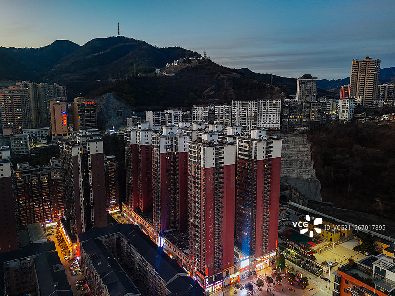 白河县 江岸路 王家坡 汉江 城市图片素材