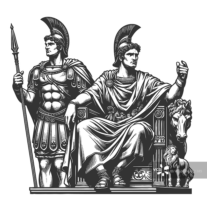 罗马皇帝与士兵图片素材