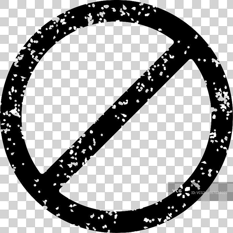 黑色停止标志图标，磨损的禁止标志图片素材