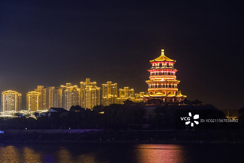 吉水赣江夜景图片素材