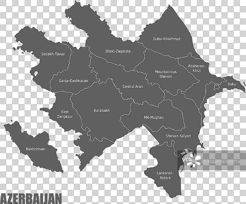 阿塞拜疆行政地图图片素材