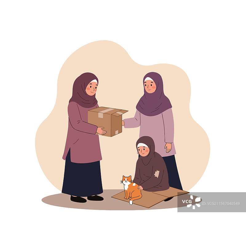 人们将捐款箱递给一个人图片素材