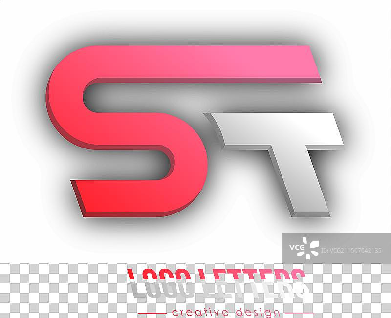 字母s和t的设计，logo模板图片素材