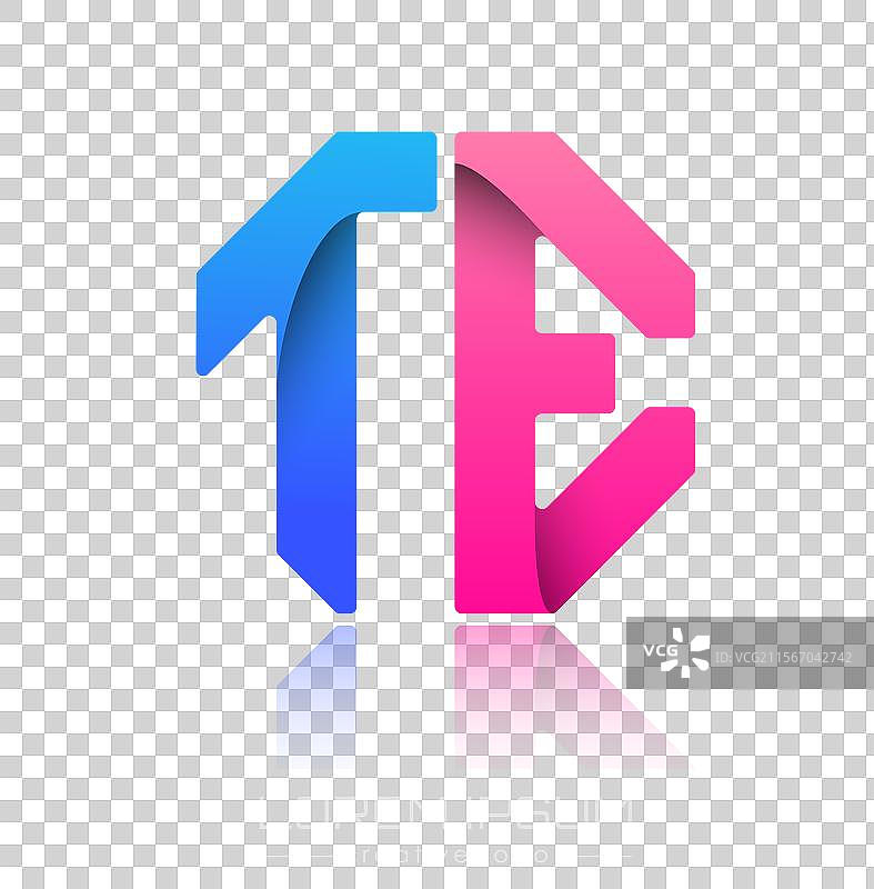 字母t和e的创意设计模板图片素材