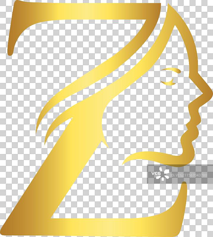 字母Z美丽女性面孔标志设计图片素材